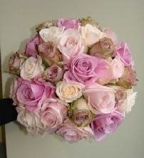 Mixed pink rose posy